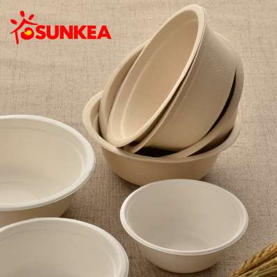 Factory price biodegradable food packaging round pulp bowl